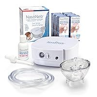NASONEB* Sinus Therapy System Starter Kit with Bonus 6 Pack 30ml Saline Moisturizing Nasal Spray Bundle – Moisturizing Nasal Irrigation and Treatment Delivery