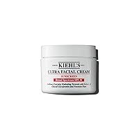 Kiehl's Ultra Facial Cream with SPF 30, Lightweight Daily Face Moisturizer for All Skin Types, 24-hour Hydration, UV Sunscreen Protection, Non-greasy, Absorbs Quickly, with Glacial Glycoprotein