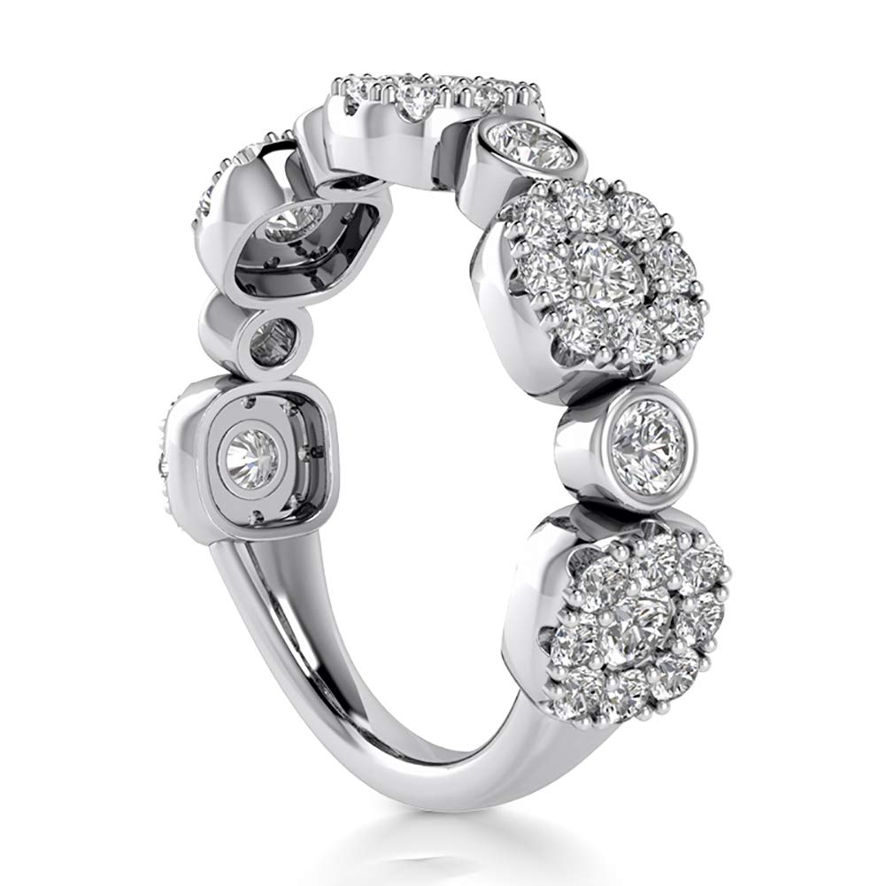 1.21 ct Round Cut Diamond Wedding Band Ring in Platinum