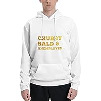 Mens Athletic Hoodie Chubby-Bald-And-Unemployed Gym Long Sleeve Hooded Sweatshirt Pullover With Pocket