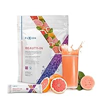 FuXion Beauty in-Delicious Guava Drink Mix w. CoQ10,Vitamin C & Biotin, Improve The Dermis Structure w. More Collagen and Elastin Fibers,Anti-Aging Functional Drink(Beauty in, 28 Sticks)