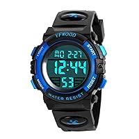 Kids Digital Watch Waterproof Outdoor Watches Children Casual Electronic Analog Quartz Wrist Watches with Silicone Band Luminous Alarm Stopwatch for Boys