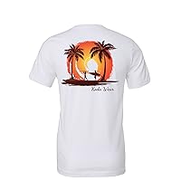 Sunset Surfers Men's White Tee - 100% Airlume Combed and Ring-Spun Cotton Tees | Surf T-Shirts for Men