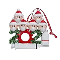 2021 Santa Claus Ornaments, Santa Claus Pendant with mask Vaccine Resin, Suitable for Decoration of Families, Balconies, supermarkets, Shopping Centers, etc SCS-FC063-6