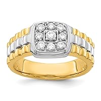 14k White Yellow Gold Diamond Mens Ring Size 10 Jewelry for Men