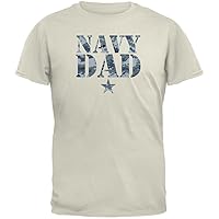 Old Glory Navy Dad Natural Adult T-Shirt - Large