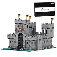 Medieval Building Blocks, MOC-126740 Medieval Castle Construction Architecture Model Set, Modular Building for Adults and Kids, 1648PCS