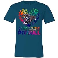 My Heart is held by The Paws of a Pitbull Shirt - Unisex Tees with Dogs Bull Shirt