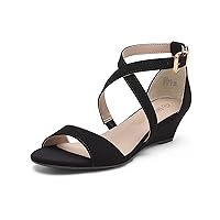 DREAM PAIRS Women's Ankle Strap Low Wedge Sandals