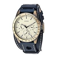 Gents Trend Mens Analog Quartz Watch with Leather Bracelet W1100G2