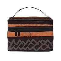 African Mud Cloth Tribal Print Makeup Bag for Women Portable Toiletry Bag Large Capacity Travel Cosmetic Bag for Outdoor Travel