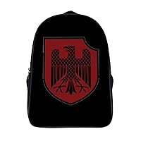 German Knight Heraldic Shield Laptop Backpack with Multi-Pockets Waterproof Carry On Backpack for Work Shopping Unisex 16 Inch