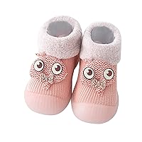 Girls Water Shoes, Kids Toddler Baby Boys Girls Solid Warm Knit Soft Sole Rubber Shoes Socks Slipper Stocking