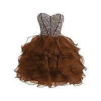 Organza Ball Prom Homecoming Dresses Short Sweet 16 Quinceanera Gowns
