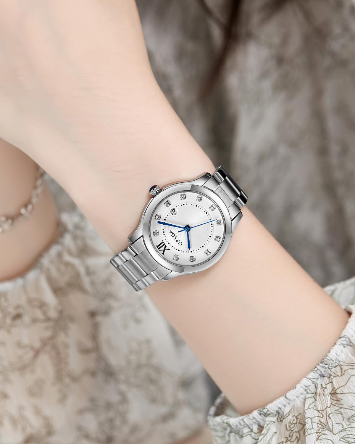 CIVO Paar Uhr Silber Edelstahl Minimalistic Analog Armbanduhr Damen und Herren Designer Wasserdicht Datum Quarz Uhren, Geschenke für Paare