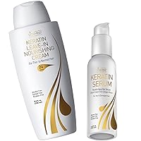 Vitamins Keratin Thin Hair Leave-In Conditioner and Hair Serum Kit - Ultra Hydrating No Rinse Nourishing Cream and Heat Protectant, Anti Frizz Gloss Boost - Pro Salon Care for Dry Damaged Hair