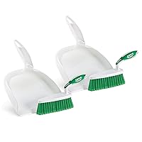 Libman 00095 Dust Pan and Brush Set, Green and White, 2 Piece
