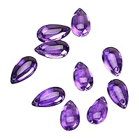 10PCS Teardrop Glass Crystal Beads Top Drilled Waterdrop Beads Chandelier Pendants for DIY Jewelry Making DIY Crafts (Purple,15mm x 8mm)