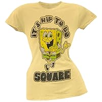 Spongebob Squarepants - It's Hip To Be Square Juniors T-Shirt - Medium