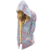Men'S Zip Up Hoodies Workout Color Printed Thickened Hooded Casual Warm Sweatshirt Cool Lightweight Pullover
