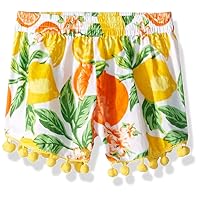 Girls' Little Pom Shorts Citrus Blossom Multi, 4Y