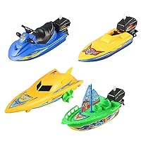 Wind-up Ship Toy, Windup Pull and Go Yacht Water Toy Sailing Ship Toy Jet Ski Toy Motorboat Pool Toy Speed Boat Sailboat Tub Toy Floating Toy (All)