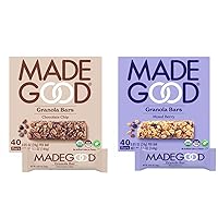 MadeGood Granola Bars, 80 Pack (0.85 Oz Each) - Mixed Berry, Chocolate Chip