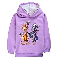 Kids Fall Winter Casual Loose Fit Hooded Pullover Sweatshirts Cotton Fleece Soft Comfy Hoodies for Boys Girls