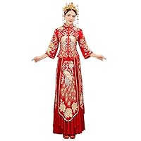 Elegant Traditional Chinese Wedding Dress,Modern Design and Embroidery Patterns Show The Elegance and Femininity Women,S1