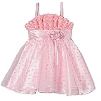 Pink Hearts & Roses Overlay Dress Girl's