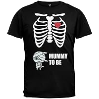 Old Glory Mummy to Be Pregnant Skeleton Halloween Costume T-Shirt - X-Large Black