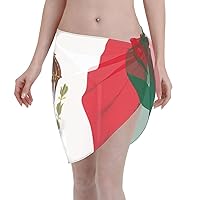 Mexican Flag Women Beach Sarong Swimsuit Cover Ups Bathing Suit Wrap Skirt Beach Wrap Bathing Bikini