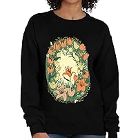 Lily Graphic Crewneck Sweatshirt - Art Women's Sweatshirt - Flower Sweatshirt