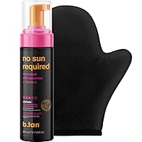 b.tan Darkest Self Tanner Mousse Kit | No Sun Required Bundle - Rejuvenating Self Tanning Treatment w/Mitt, Ceramides + Vitamin C, 1 hr Sunless Tanner Mousse, No Fake Tan Smell, 6.7 Fl Oz