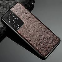 Ostrich Print Polka dots Leather Grain Cover Case for Samsung Galaxy S21 Ultra S20 FE S9 S10 Plus Note 20 10 A52 A72 A51 A71 A50 A32 A12,Brown,for Galaxy S8