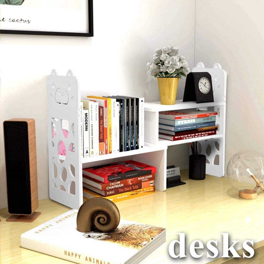 YGYQZ Desktop Bookshelf, Desk Shelf Organizer Cute Small Mini Shelves for  Office