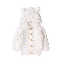 Hooded Girls Infant Baby Coat Warm Outwear Boy Knit Sweater Hooded Girl Girls Coat&Jacket New Born Knit