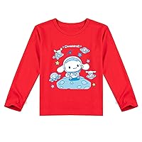 Kids Classic Round Neck Sweatshirts,Cinnamoroll Novelty T-Shirts Comfy Soft Tops for Girls(2-14 Years)