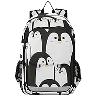 ALAZA Cute Animal Penguin Black and White Color Casual Daypacks Outdoor Backpack