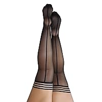 Kix`ies Seam Thigh High Stockings with No-Slip Grip Stay Ups Thigh Bands