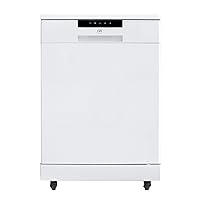 SPT SD-6513WA 24″ Wide Portable Dishwasher with ENERGY STAR, 6 Wash Programs, 10 Place Settings and Stainless Steel Tub – White