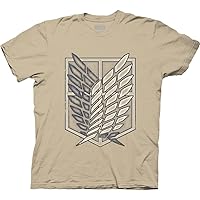 Ripple Junction Attack on Titan Men's Short Sleeve T-Shirt Scout Regiment Wings of Freedom Distressed Officially Licensed