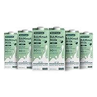 Bamnut Milk Airy | 2.5x More Protein than Oat & Almond Milk, 80 Cal Per Serving| Unsweetened, Shelf-Stable Plant-Based Milk | Vegan, Non-Dairy 33.8 Fl Oz - (Pack of 6) by WhatIF Foods