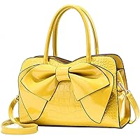Shiny Women Handbag Patent Leather Bowknot Purse Charm Glossy Top-Handle Satchel Tote Fashion Shoulder Bag