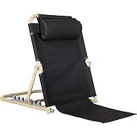 Lifting Bed Backrest Portable Folding Adjustable Sit up Back Rest Multifunction Chair for Bed Change Angle of Backrest for Elderly Patients Back Neck Lumbar Support (Black,23.6 Inch)