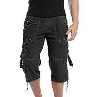 Men's Running Shorts with Multiple Pockets for Comfort and Lightweight Twill Cotton Elastic Waist Cargo Mens Shorts