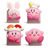 ZMX Cute Anime Keycaps,Custom Handmade PBT Keycap for Kirby Pink ESC Key Cap OEM R4 Height for Cherry MX Switch Mechanical Gaming Keyboard DIY Personalized Keycap PC Gamer Gift (4PCS)