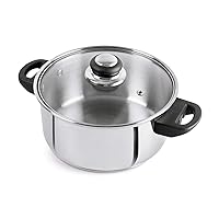 Steelox Stainless Steel Casserole/Handi with Glass Lid, 3L (Silver) ()