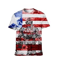 Unisex USA American T-Shirt Vintage Novelty Casual-Classic Short-Sleeve Colors Graphic Fashion Softstyle Summer Workout Tee