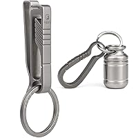 TISUR Belt Keychain Titanium Belt Loop Key Holder+Titanium Pill Case